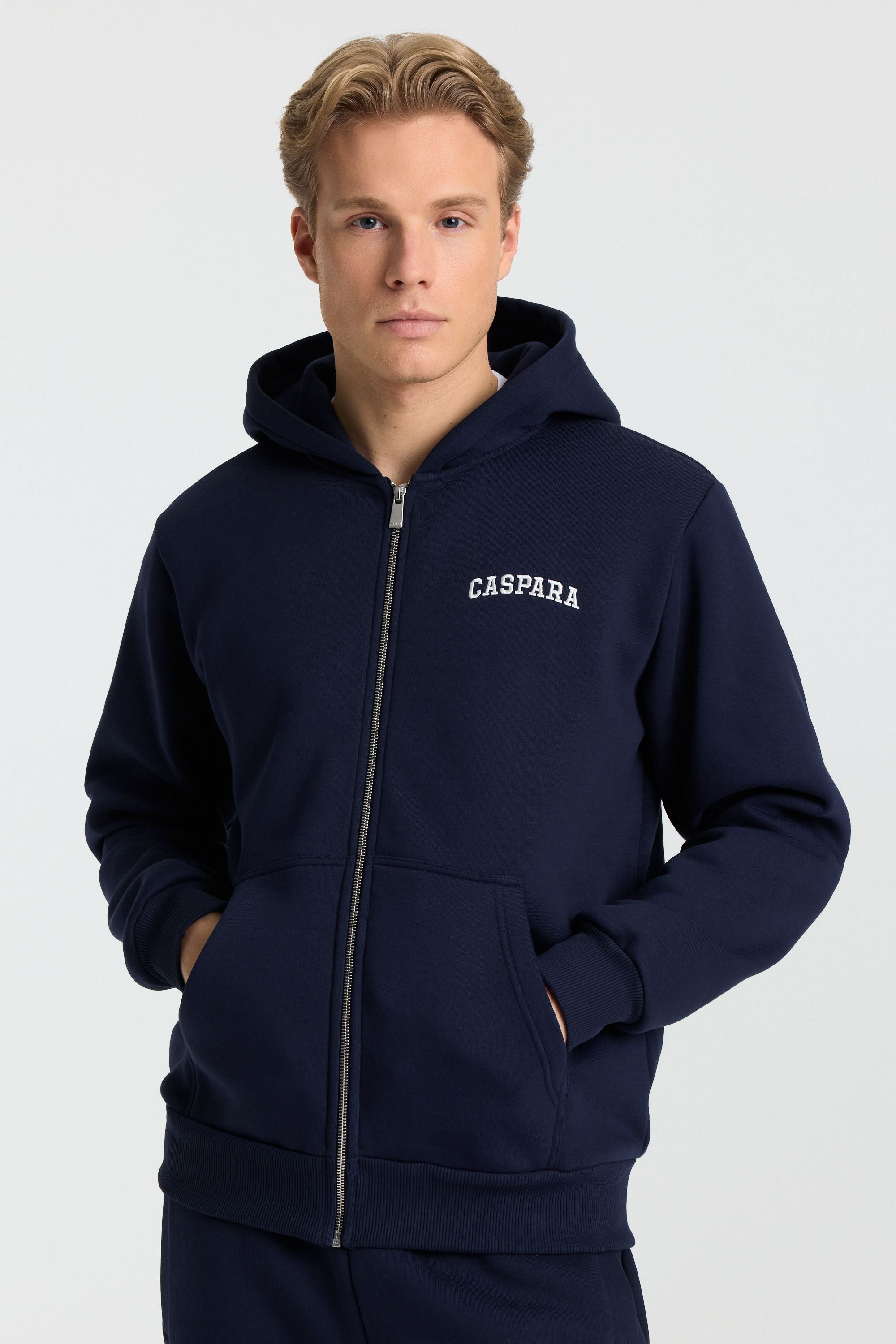 M. Varsity Zip Hoodie - Navy
